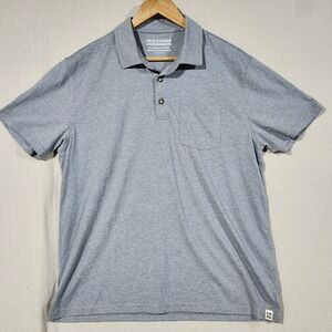 Fair Harbor Mens L Heather Gray Polo‎ Short Sleeve Casual Golf Organic Cotton